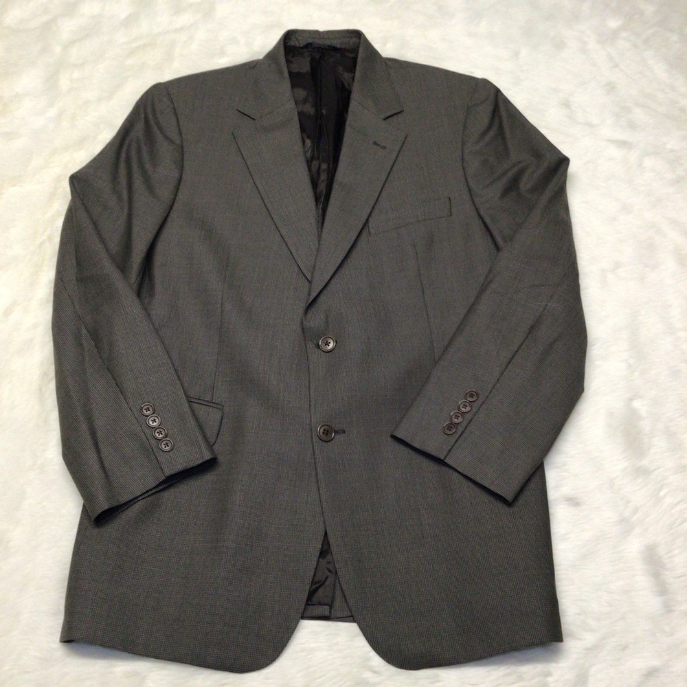 346 Brooks Brothers Blazer Mens 42 RG Grey Micro Houndstooth Wool Sport Coat